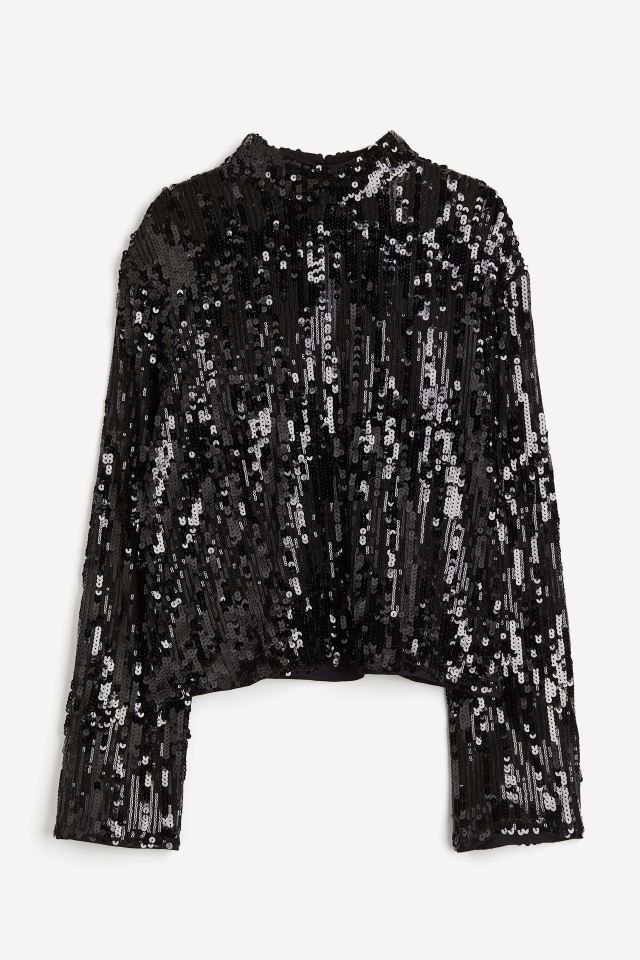 Sequined Blouse - Black - Ladies | H&M US | H&M (US + CA)