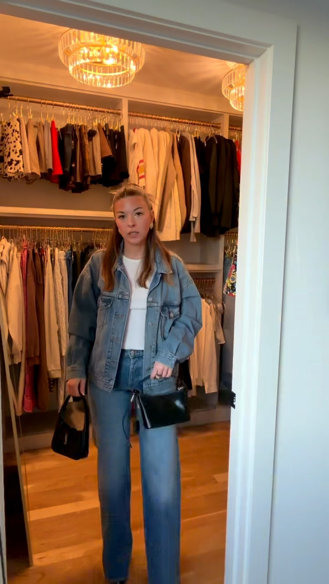 Potluck dinner denim on denim causal outfit with white baby tee and boots

Revolve code: tulip
Colleen code: emerson10

Wearing my usual small/2

Date night
Denim look
Girls night
White baby tee
Shopping
Causal everyday
Denim jacket
Workwear

#LTKSeasonal #LTKgrwm #LTKootd