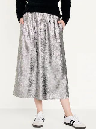 A-Line Midi Skirt for Women | Old Navy (US)