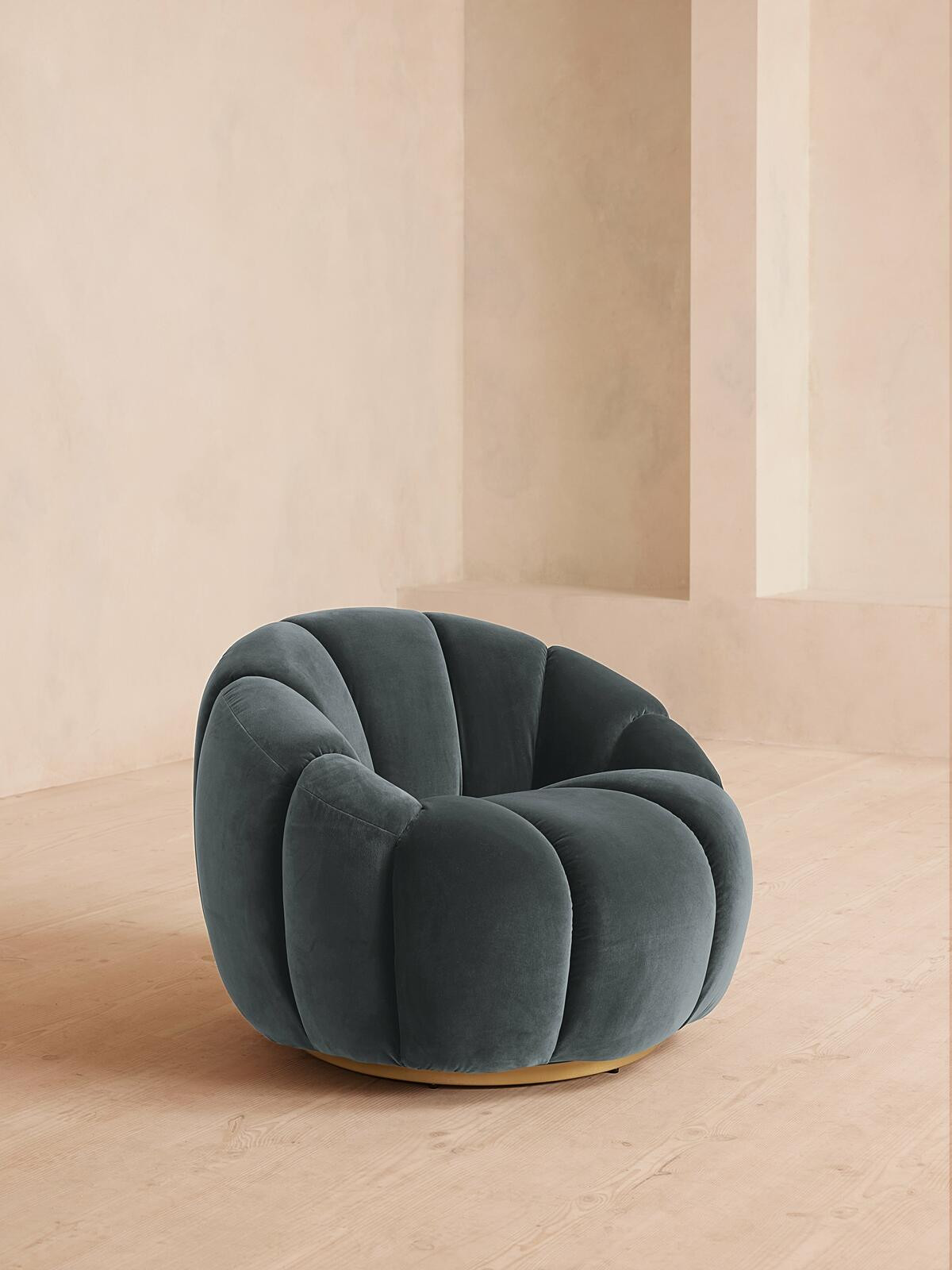 Garret Armchair, Velvet, Grey Blue, US - Soho Home | Soho Home Ltd