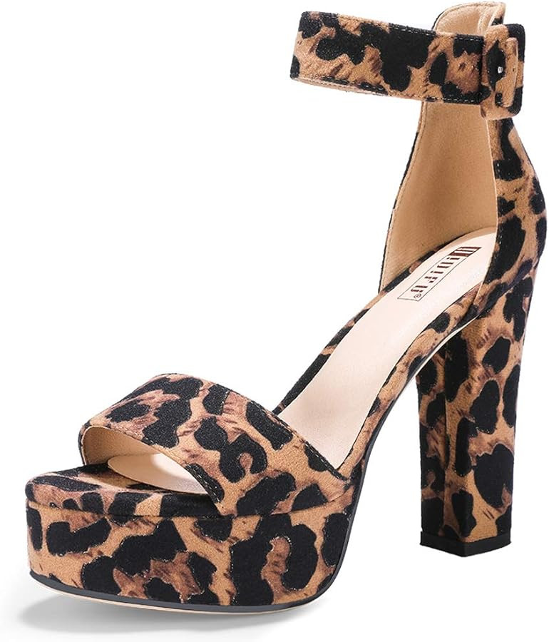 IDIFU IN5 Sabrina Platform Heels for Women Chunky High Heels Block Heeled Sandals Sexy Ankle Stra... | Amazon (US)
