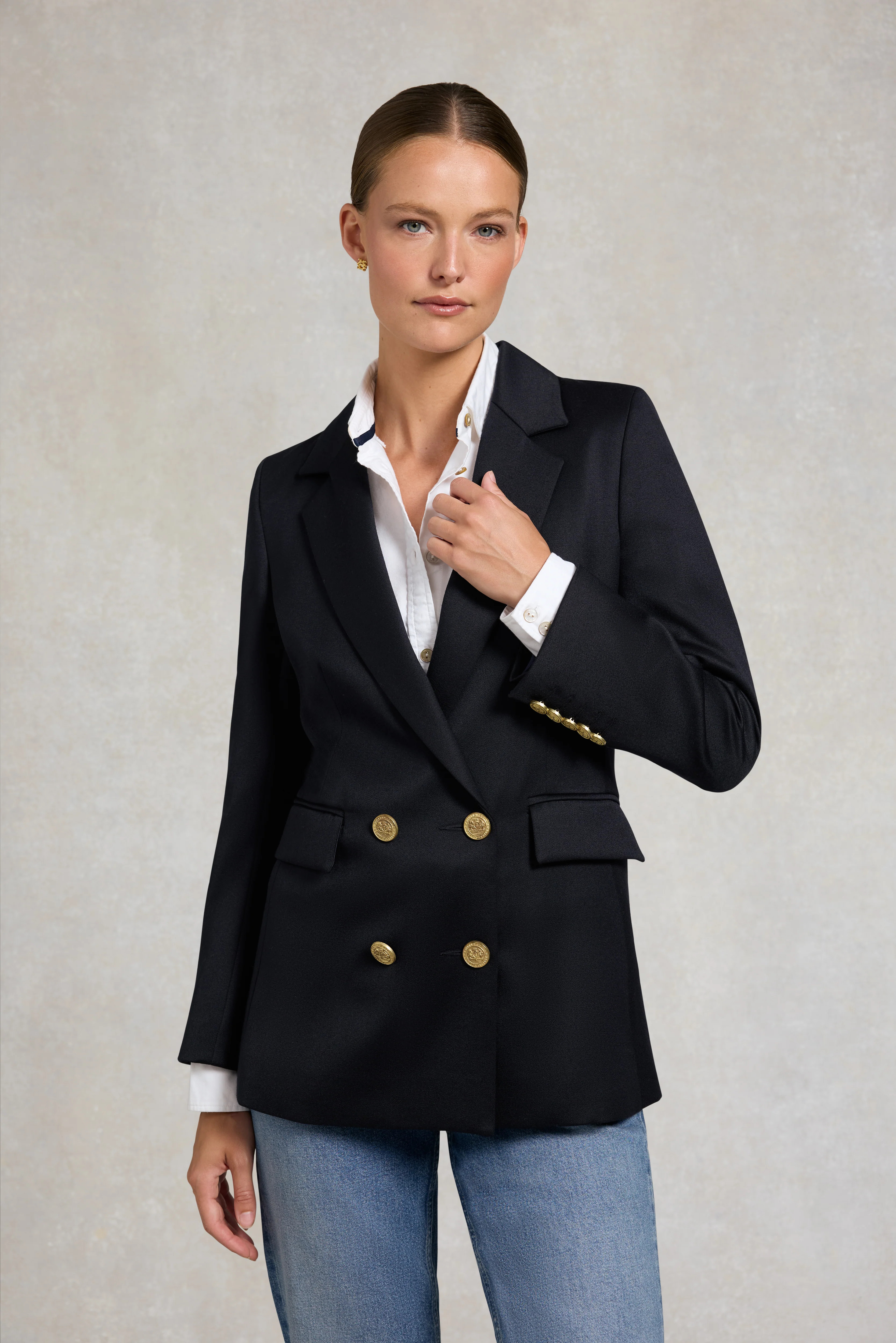Double Breasted Blazer (Navy Twill) | Holland Cooper
