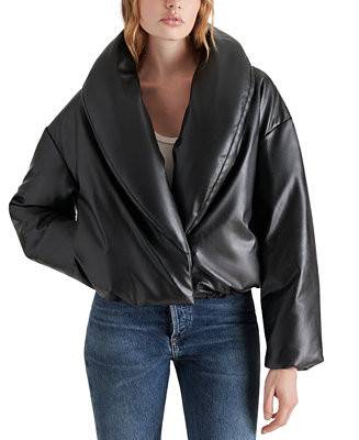 Women's Evy Faux-Leather Puffer Jacket | Macy's