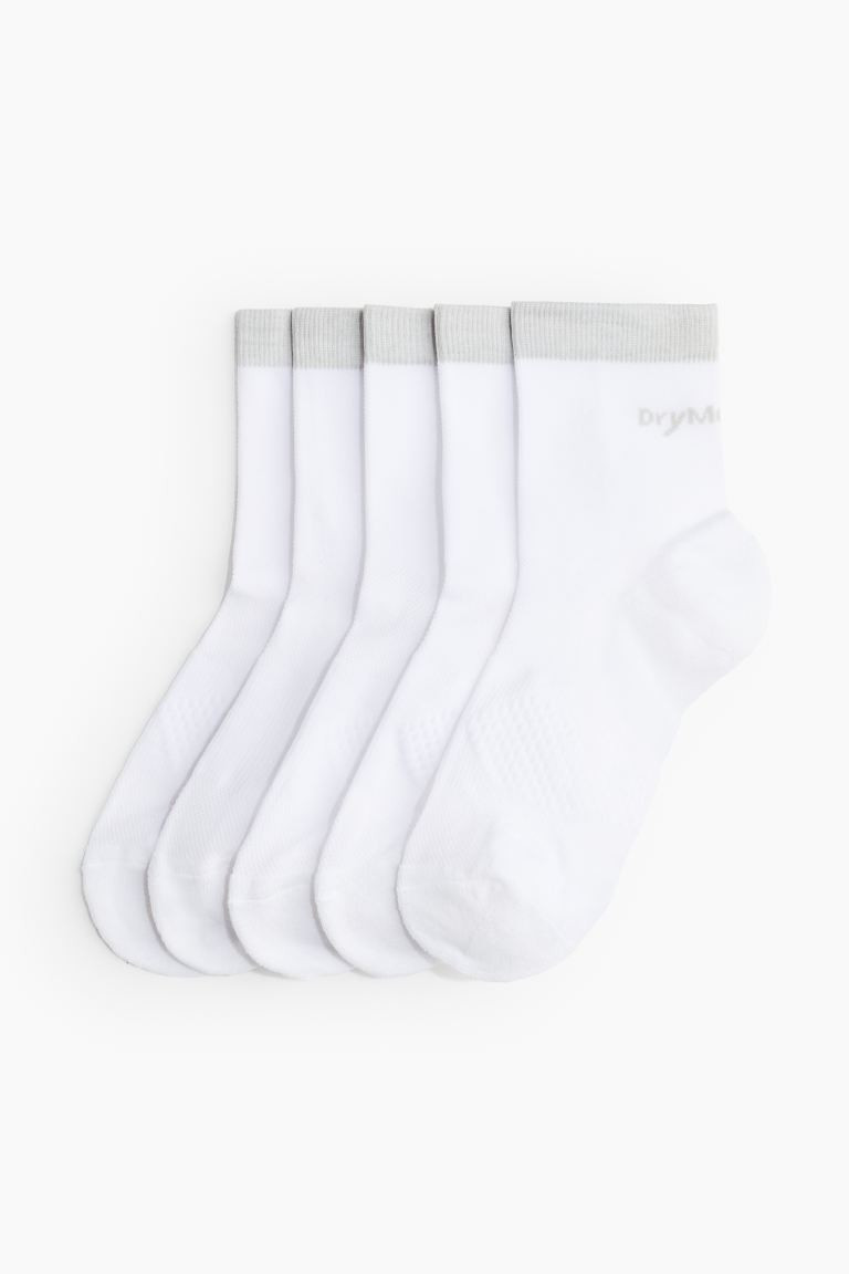 5-pack DryMove™ Sports Socks - White/gray - Ladies | H&M US | H&M (US + CA)