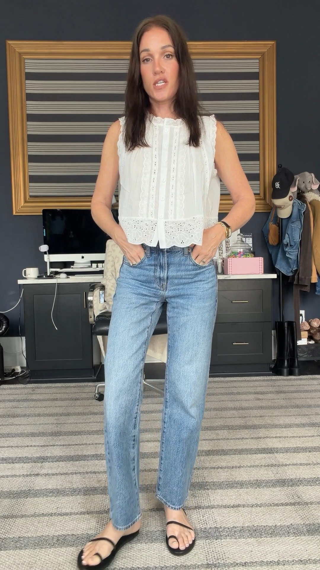 Wearing 23 in jeans 
Small in top

#LTKgrwm #LTKootd #LTKmomlife