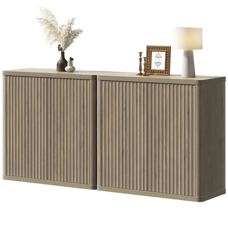 SICOTAS 34.6"W Fluted Sideboard Buffet Cabinet Set of 2 with 2 Doors, Modern Storage Buffet Accen... | Walmart (US)