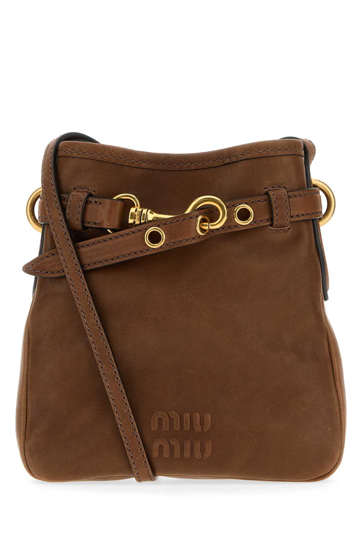 Miu Miu Nappa Leather Crossbody Bag — Brown | Italist Inc.