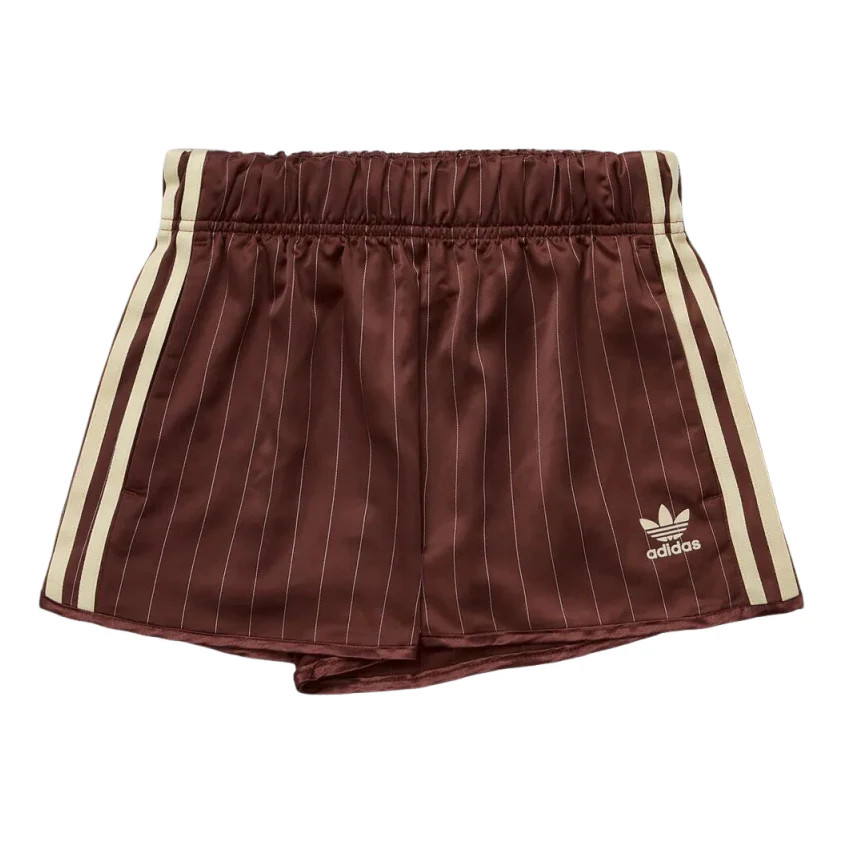 adidas(WMNS) adidas Pinstripe Satin Shorts Asia Sizing 'Brown' | KICKS CREW