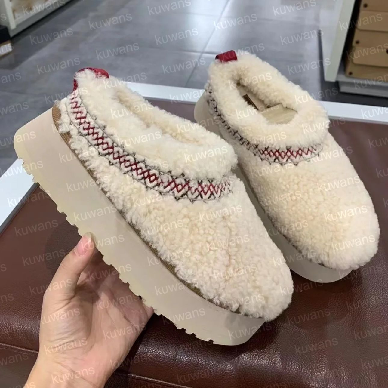 Tasman Slippers Tazz mustard seed Chestnut Fur Slides Sheepskin Classic Ultra Mini Platform Boot ... | DHGate