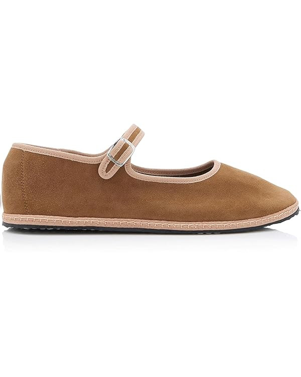 Velvet Ballet Flats for Women Suede Round Toe Cute Mary Jane Flats Slip On Casual Dressy Comforta... | Amazon (US)