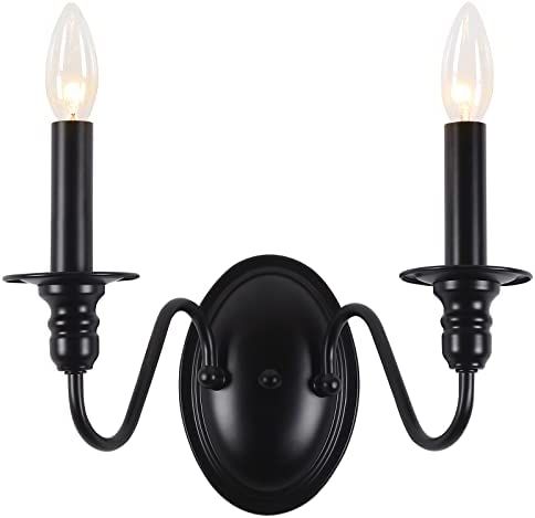 generies Matte Black Candle Wall Sconces,Rustic Farmhouse Sconces Wall Lighting,Industrial Light ... | Amazon (US)