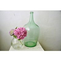 Large Demijohn, Vintage Green Demijohn, Glass Bottle, Hand Blown Vase, Old Wine Floor Vase, Damigian | Etsy (US)