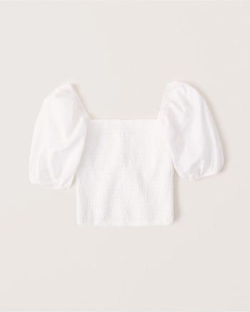 Puff Sleeve Smocked Top | Abercrombie & Fitch US & UK