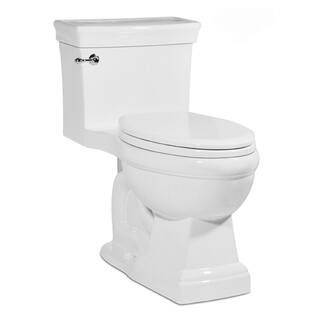 Icera Julian 1-piece 1.28GPF Single Flush Elongated Toilet in White, Seat Included | The Home Depot