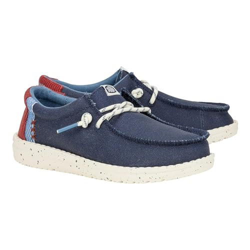 HEYDUDE Mens Kid Wally Break Hey Day (Little Kid/Big Kid) Navy 3 Little Kid | Amazon (US)