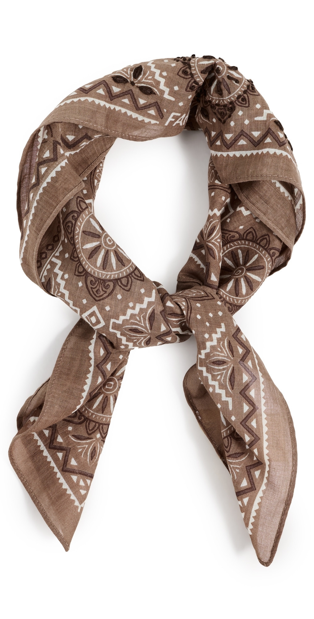 Faherty Star Geo Bandana Scarf Woodsmoke One Size | Shopbop