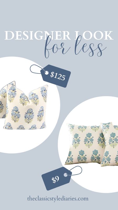 These are really good dupes!! I have the dupe and think the quality and the pattern is so good. But I can obviously appreciate the beauty of the original. #blockprint #blueandwhitepillow #floralpillow 

#LTKfindsunder100 #LTKhome #LTKfindsunder50