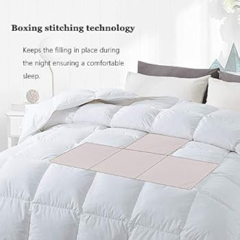 Cosybay Cotton Quilted White Feather Comforter Filled with Feather & Down –Machine Washable - A... | Amazon (US)