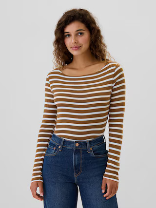 Favorite Stripe Boatneck T-Shirt | Gap Factory