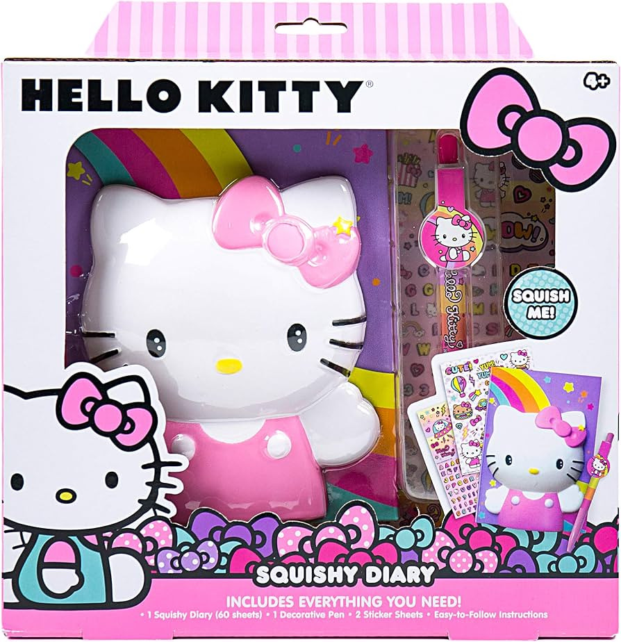 Hello Kitty Slow Rise Squishy Diary Kit for Kids DIY Kawaii Fidget Journal Soft Squeeze Sensory C... | Amazon (US)