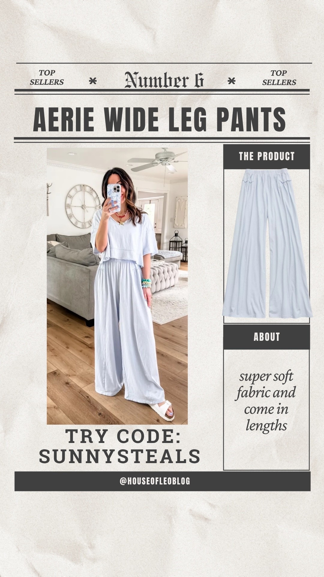 Wearing small top. Small short, wide leg pants. Aerie code SUNNYSTEALS

#LTKSaleAlert #LTKOver40 #LTKPetite