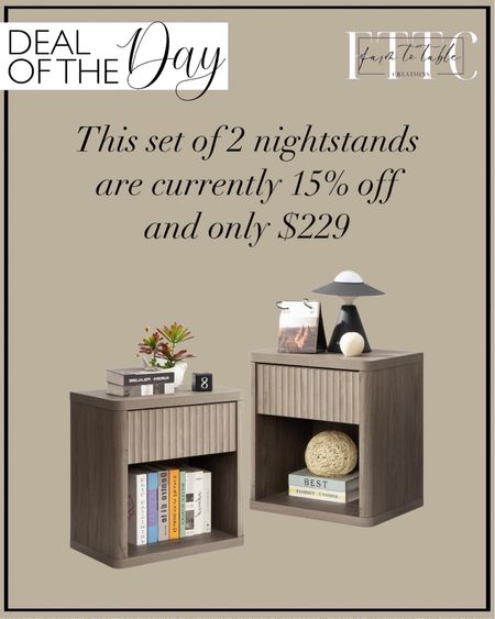 Deal of the Day. Follow @farmtotablecreations on Instagram for more inspiration.

SICOTAS Night Stand Set of 2 Nightstands with Drawer Storage Bed Side Table End Table Large Modern Wood Wide Bedside Stand Mid Century Night Stands for Bedroom Living Room Sofa Couch Office. Amazon Home. Amazon Home Finds  

#LTKsalealert #LTKhome #LTKstyletip
