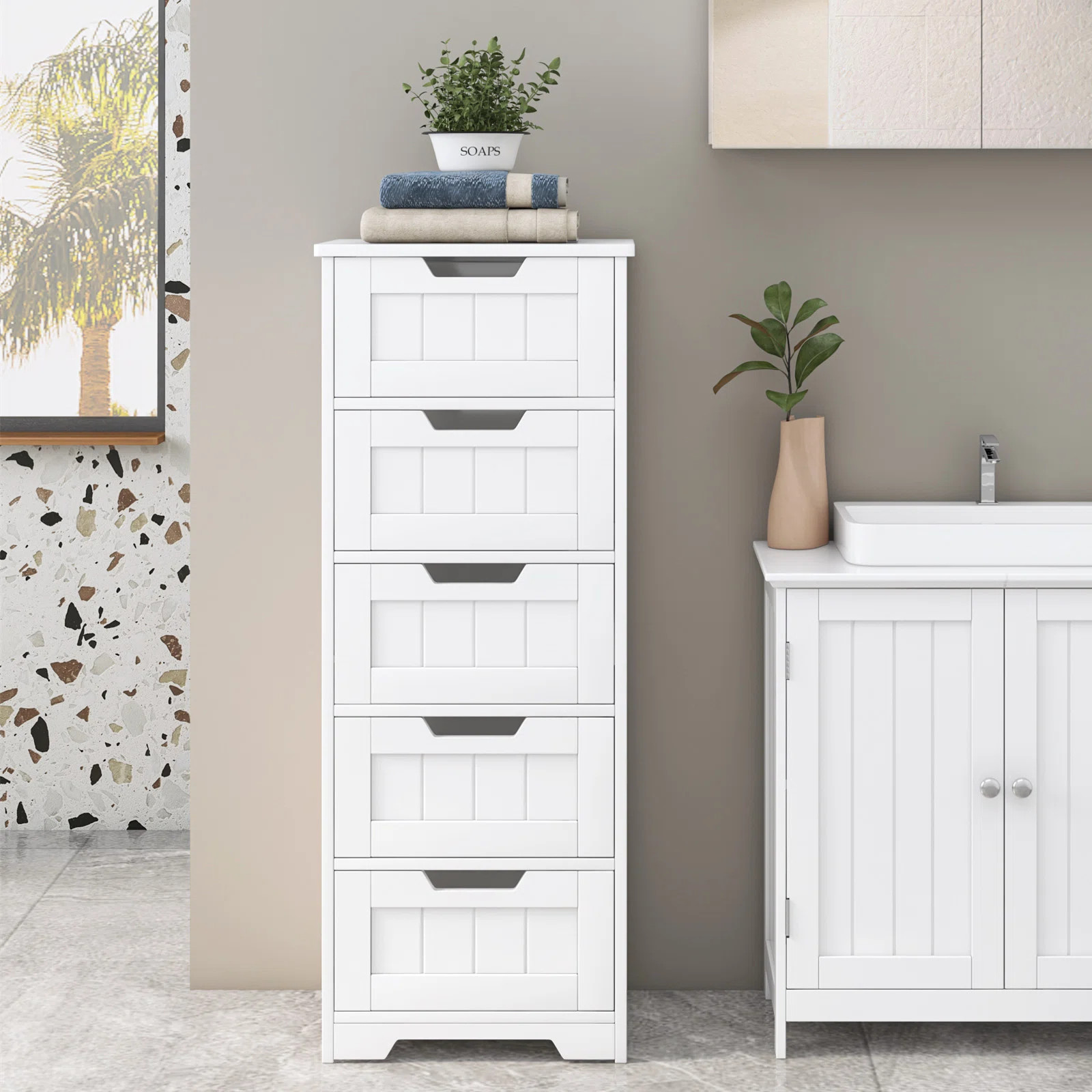 Lark Manor™ Alicyn 15.7" W x 40.1" H x 11.8" D White Free-Standing Linen Cabinet & Reviews | Wa... | Wayfair North America