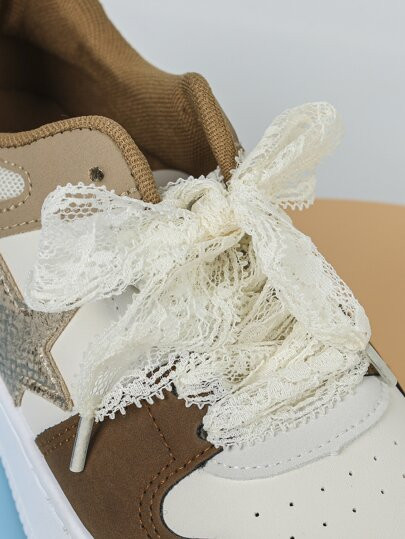 1pair 100cm Fashionable Lace Ribbon Shoe Laces | SHEIN