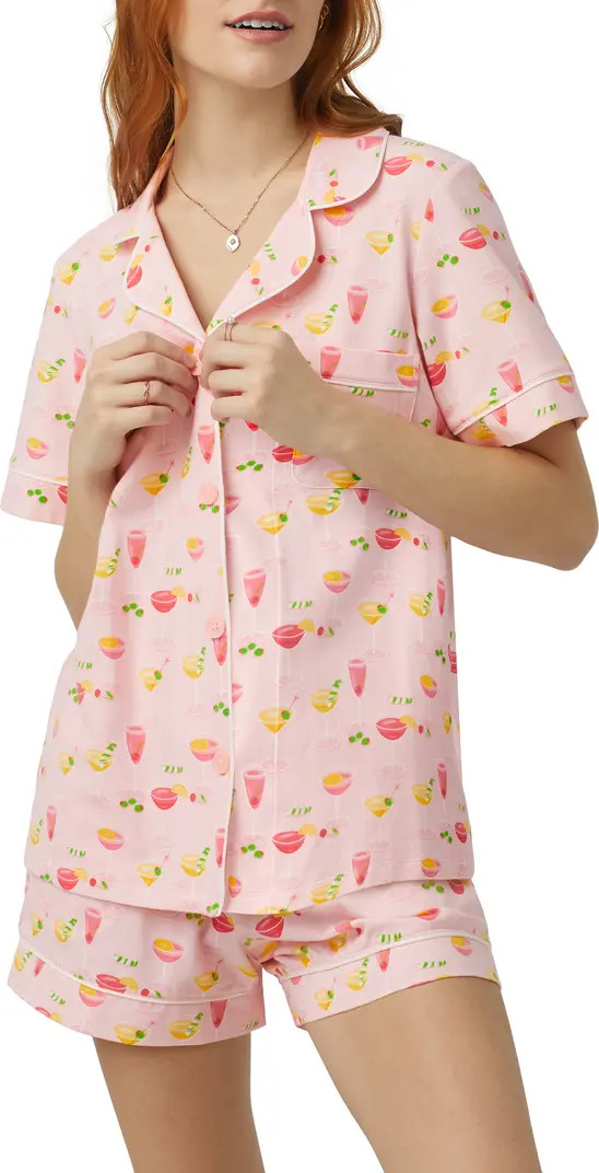 Print Stretch Organic Cotton Jersey Short Pajamas | Nordstrom