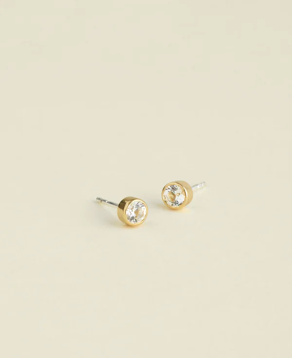 Demi-Fine Bezel Set Crystal Stud Earrings | Madewell