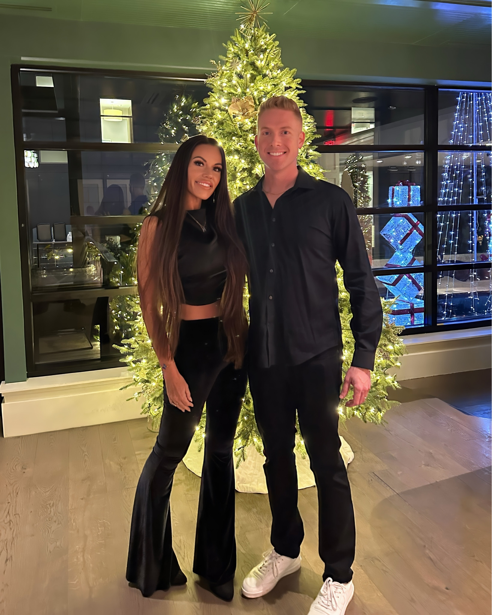 Bucket list date night with my husband at Mariah Carey’s concert ✨ Rocking black flare pants, a mock neck crop tank, and a sequin bomber jacket for the ultimate 'fantasy’ vibe! 🎶💕 

#LTKOver40 #LTKParties #LTKHoliday