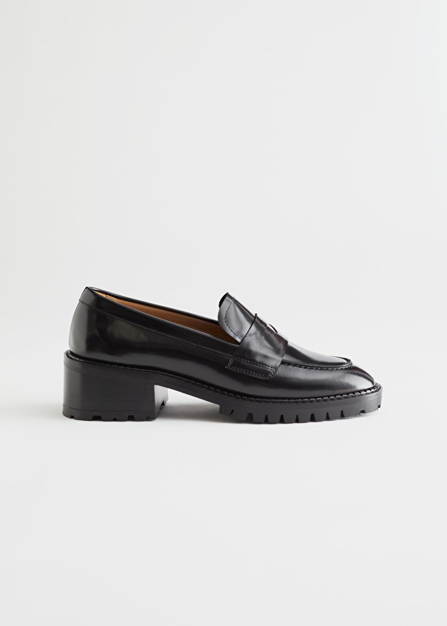 Heeled Leather Penny Loafers | & Other Stories (EU + UK)