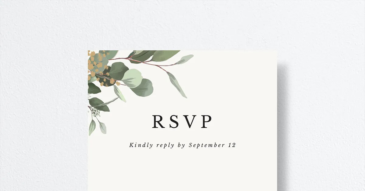 Eucalyptus Frame Wedding Response Cards | The Knot 