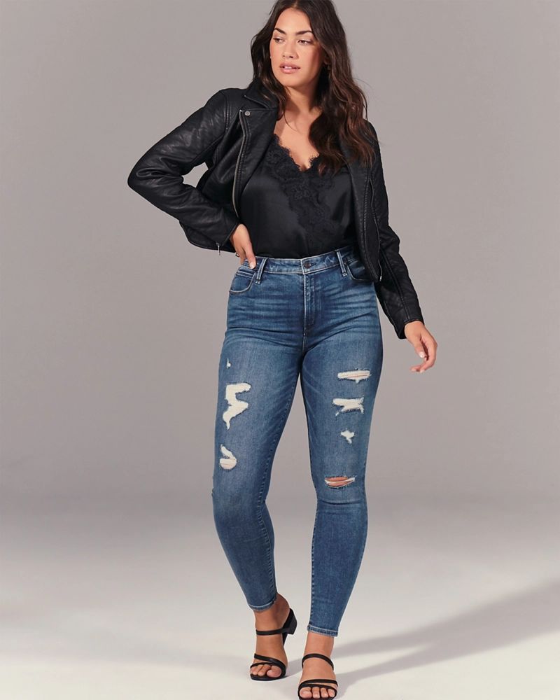 Ripped High Rise Super Skinny Jeans | Abercrombie & Fitch US & UK