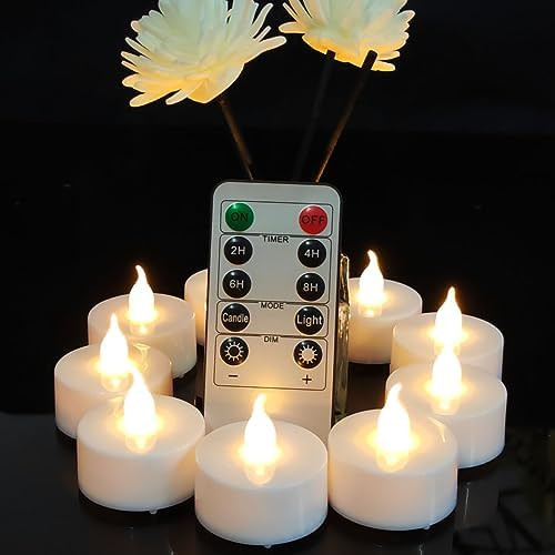 Jialine Flameless Led Tea Lights Candle with Remote Control,Long Lasting Battery Operated Led Tea... | Amazon (US)