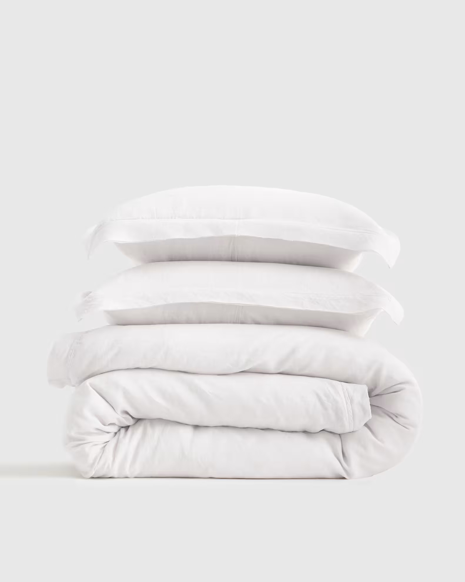 European Linen Double Flange Duvet Cover Set in White | Quince