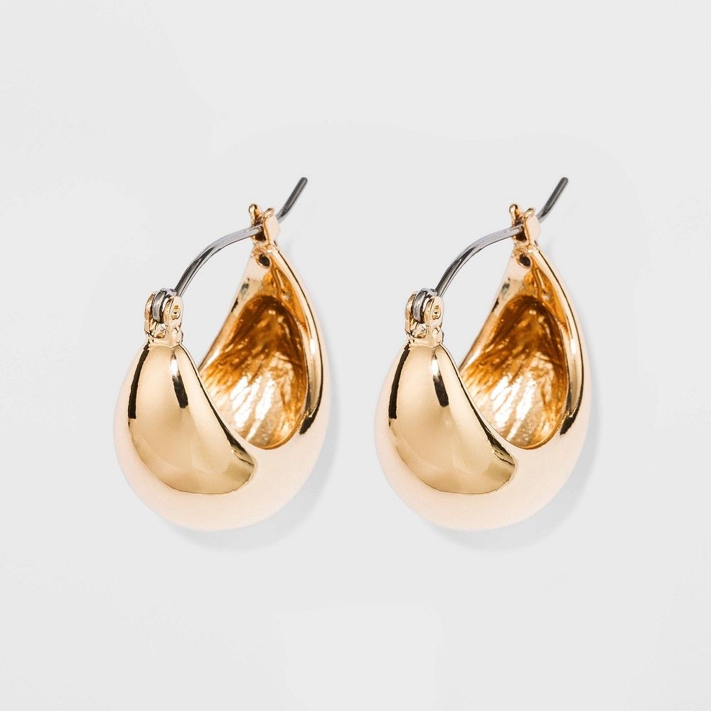 Zinc Hoop Earrings - A New Day Gold, Women's | Target