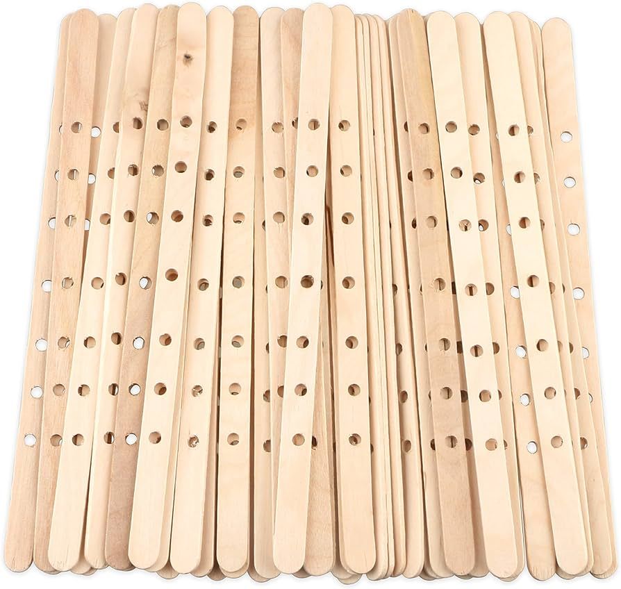 MILIVIXAY 100pcs Wooden Candle Wick Holders, Candle Wicks Centering Device, Candle Wick Bars, Wic... | Amazon (US)