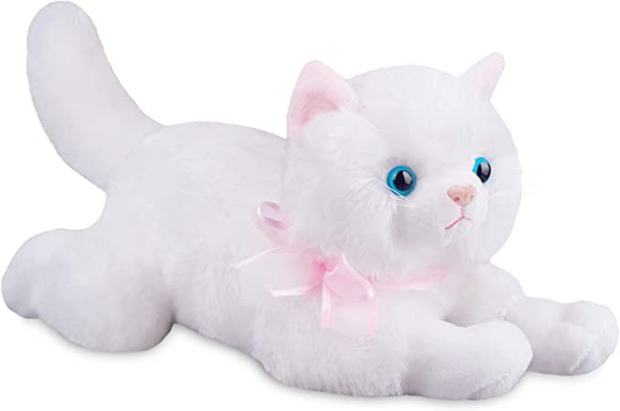 Plush Cat Stuffed Animal White Cat Realistic Toy Super Soft Kitten Cuddly Kitten Pet Kitty Fluffy... | Amazon (US)