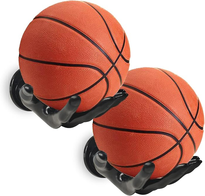 Basketball Holder Wall Mount 2 Piece Set, Men's Room Decoration Game Room Basketball Wall Decor M... | Amazon (US)