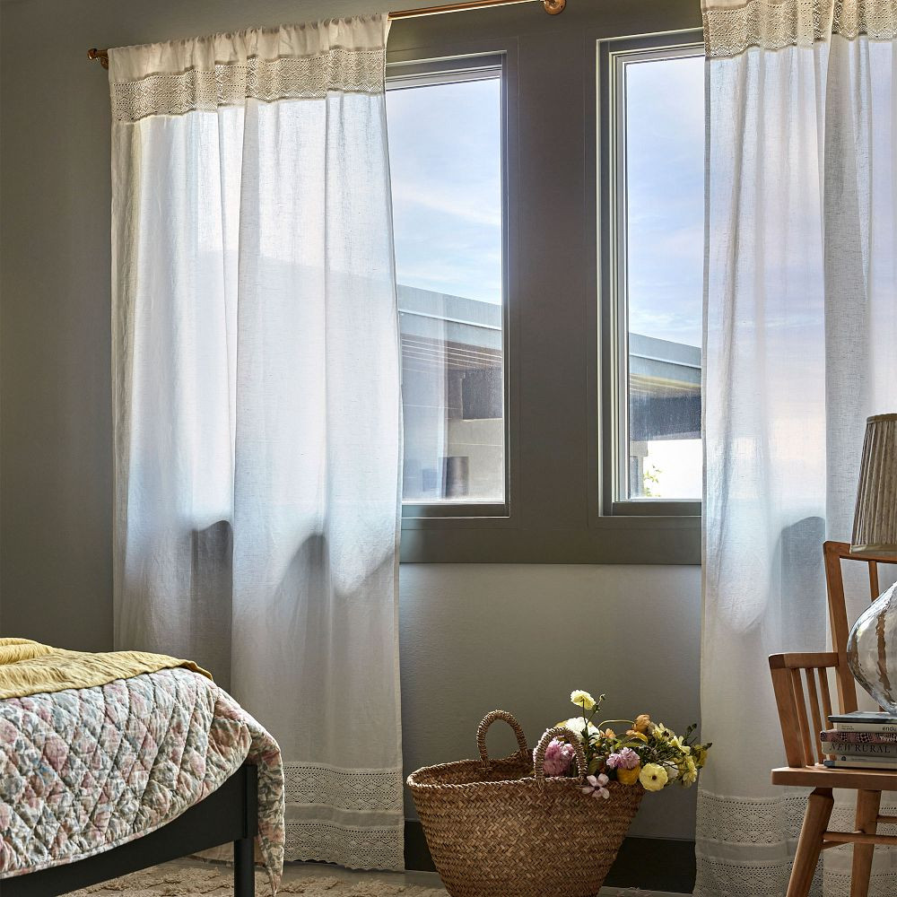 Crochet Lace Linen Drape | GreenRow