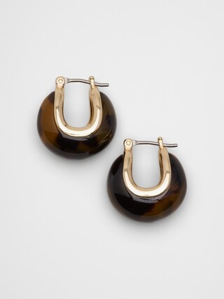 Resin Chunky Mini Huggie Earrings | Banana Republic Factory