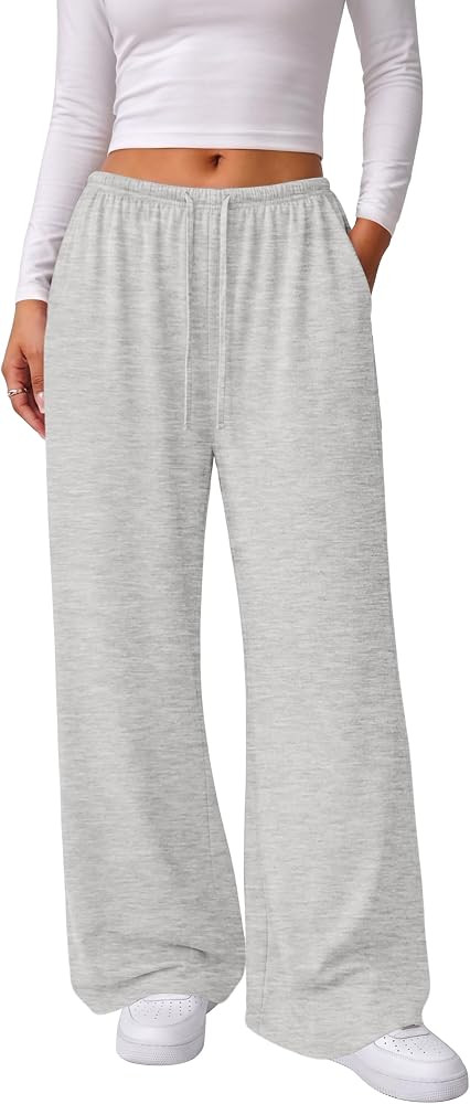 Sampeel Women's Wide Leg Pants - Drawstring Lounge Pants with Pockets | Amazon (US)