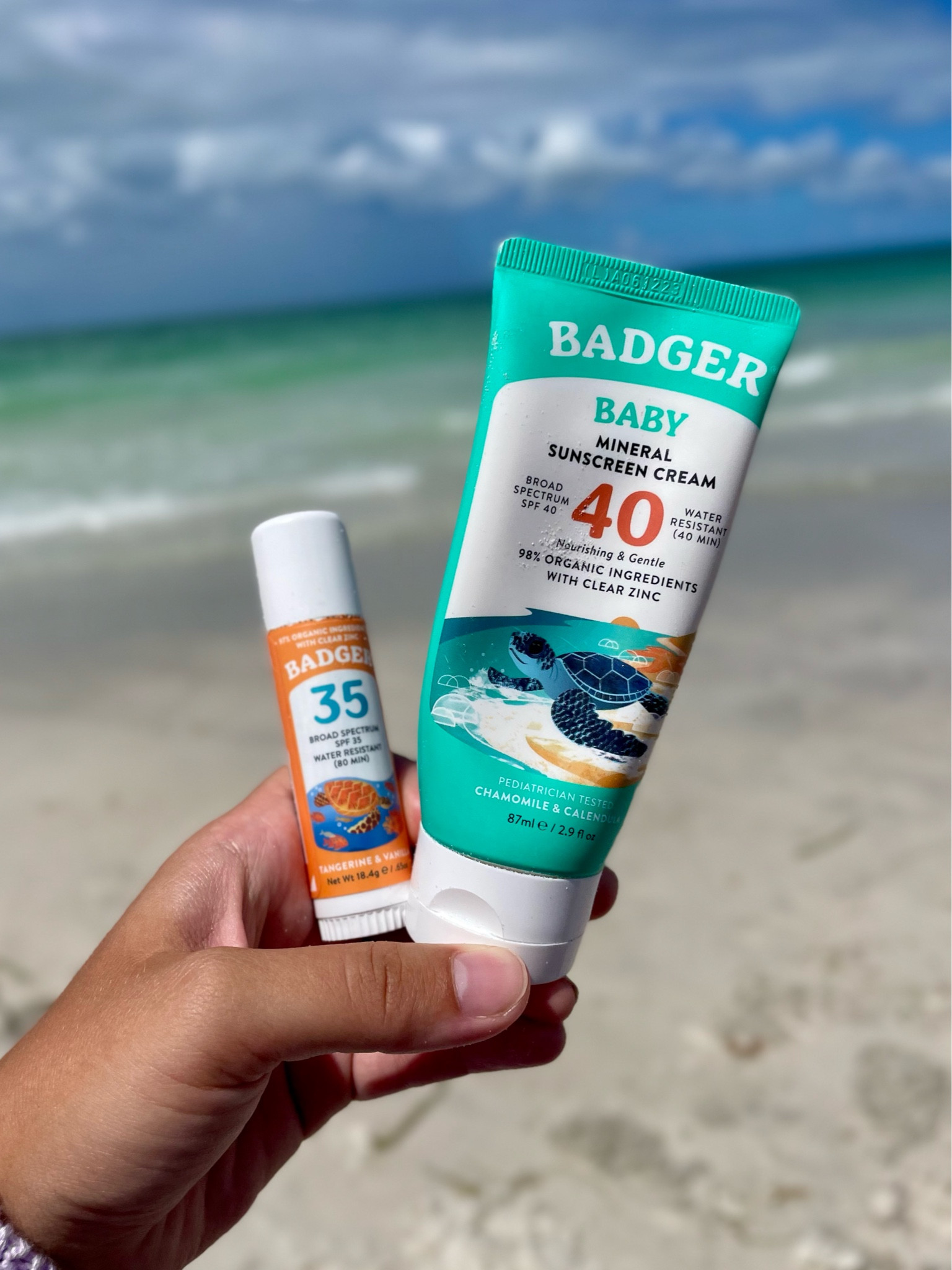 the BEST sunscreen for babies, kids, & adults!!! Easy to apply & clean ingredients! ☀️

beach babies 🩵

#LTKFamily #LTKKids #LTKBaby