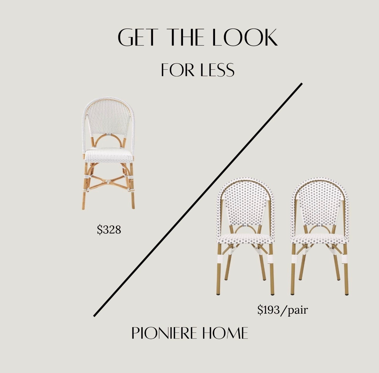 Get the look for less. Riviera dining chair, French bistro dining chairs, Serena and Lily dupe, rattan dining chairs #furnituredupe



#LTKSeasonal #LTKHome