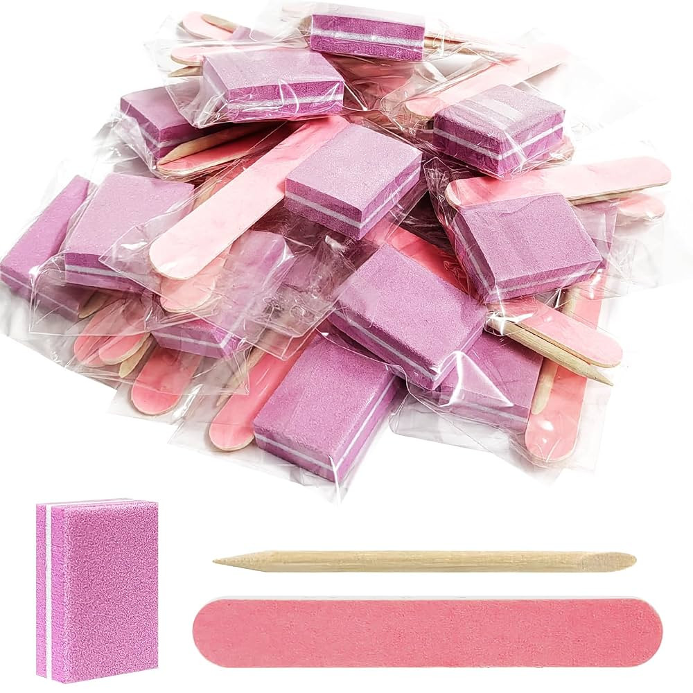 Disposable Manicure kit Individually Package, Mini Nail Buffer, Nail File, Wood Stick, Press on N... | Amazon (US)