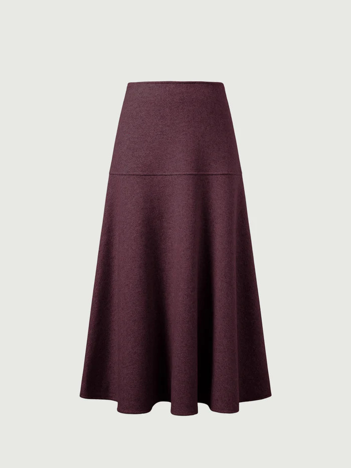 Wool-like Flared Maxi Skirt | OGL