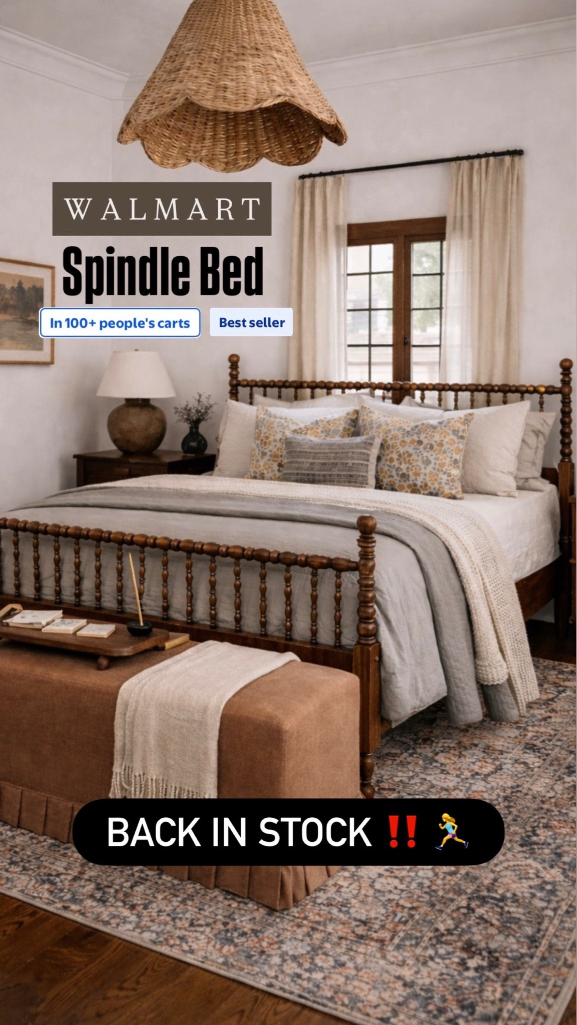 Pioneer Woman spindle bed, Walmart spindle bed, wood spindle bed, vintage inspired bed, traditional bedroom, cottage bedroom, English cottage decor, farmhouse bedroom, dark wood bed, turned wood bed, bobbin bed, statement bed, cozy bedroom, warm neutral bedroom, vintage bedroom decor, cottagecore bedroom, designer look bedroom, affordable bedroom furniture, Walmart home, Pioneer Woman furniture

#LTKSaleAlert #LTKHome