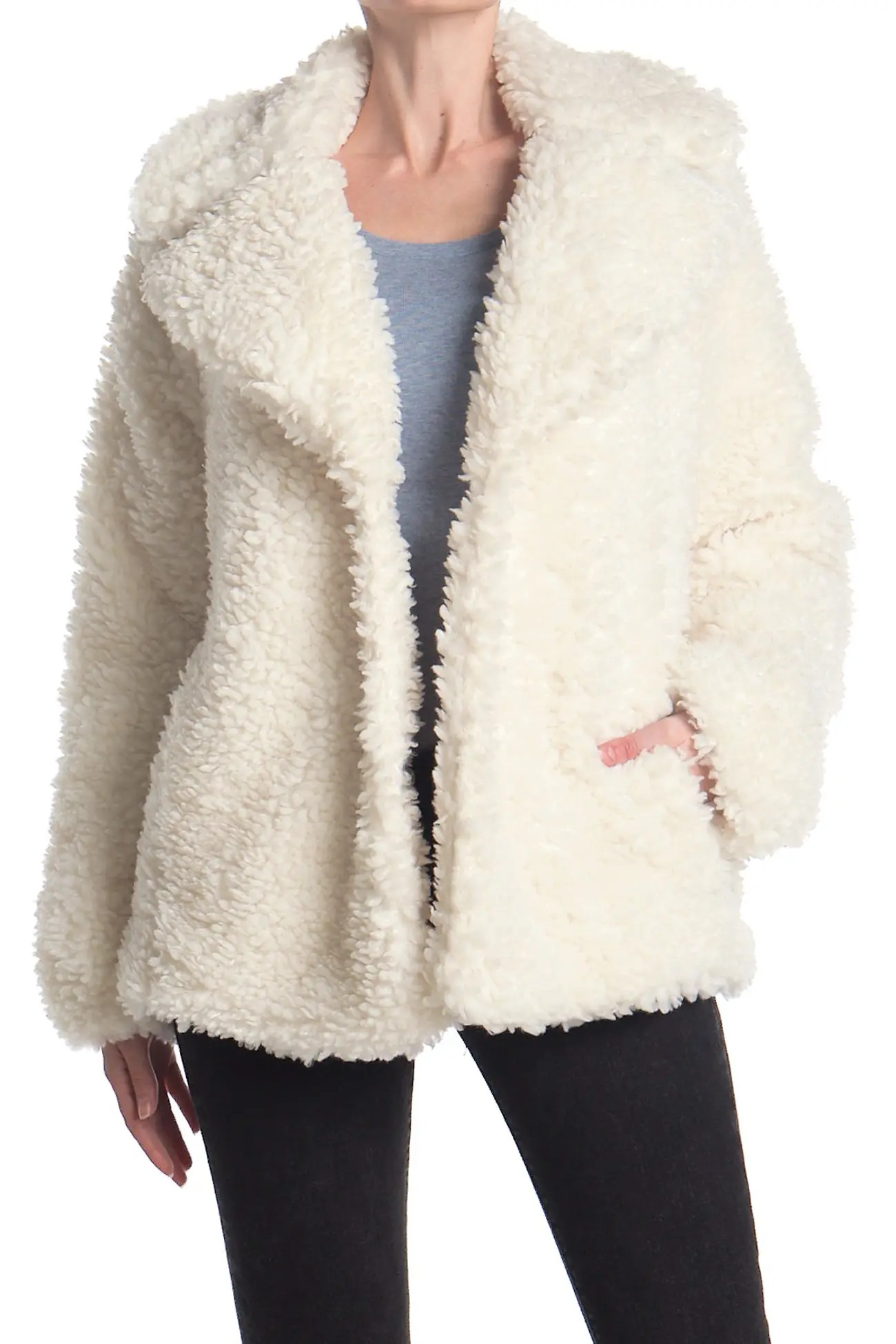 Kensie | Fauux Shearling Notch Collar Coat | Nordstrom Rack | Nordstrom Rack