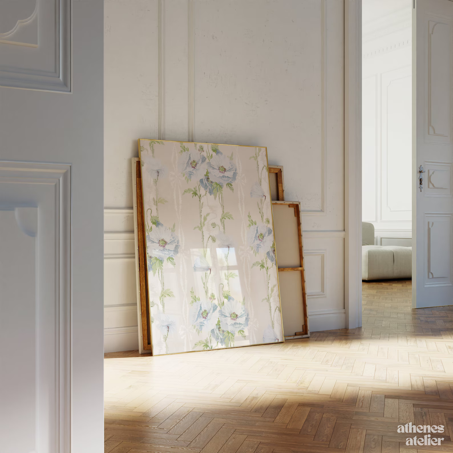 Blue Flowers | Coastal granddaughter decor, blue and white wall art aesthetic prints coastal gran... | Etsy (US)